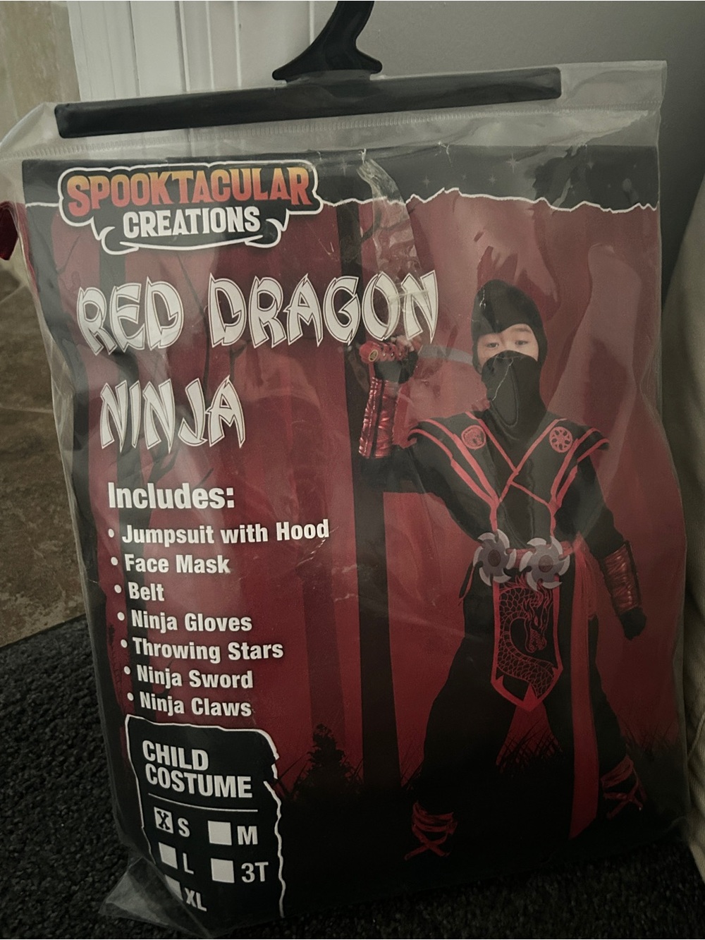 Red Dragon Ninja Kids Costume - Red & Black